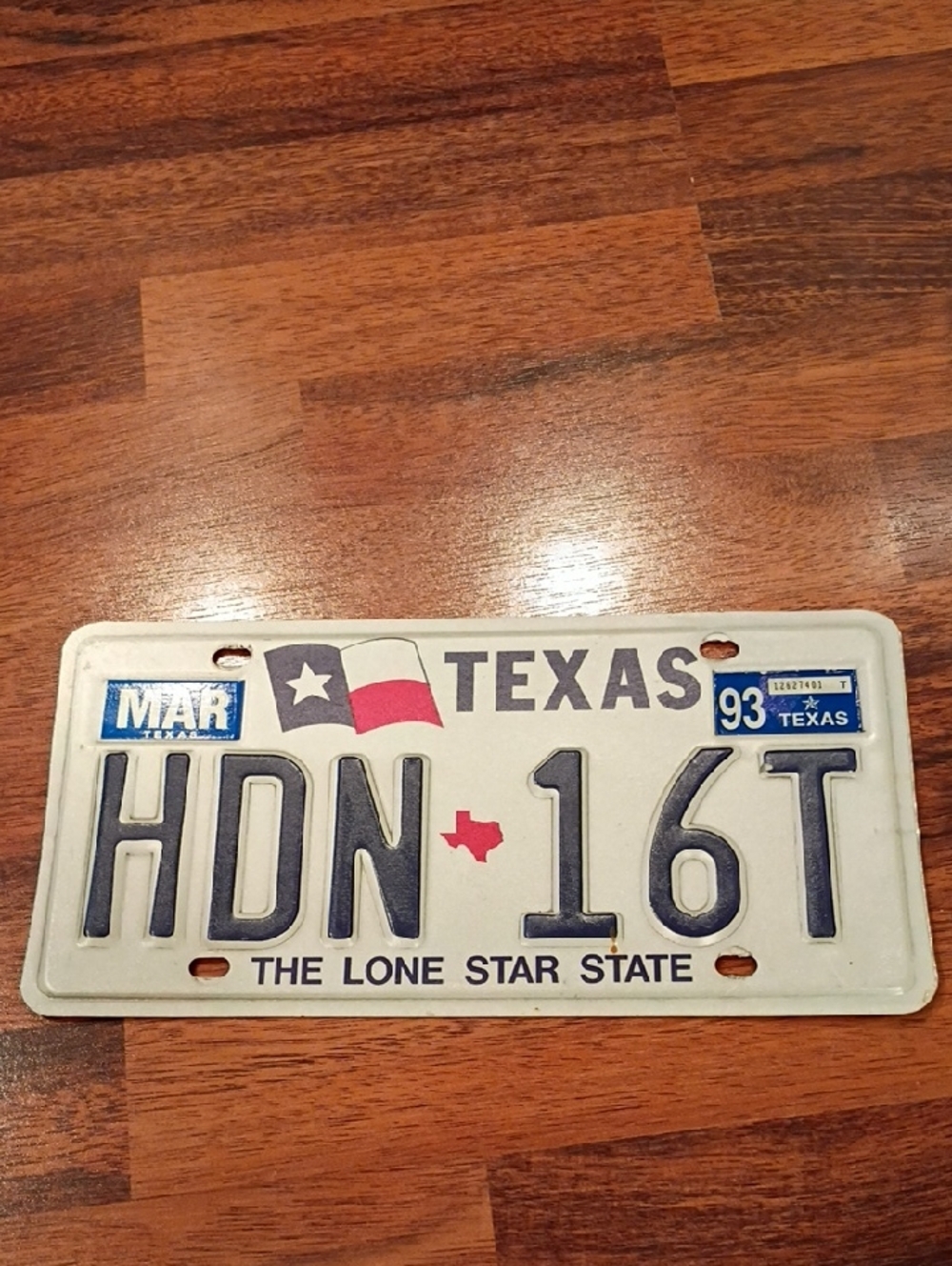 Texas license plate 1993